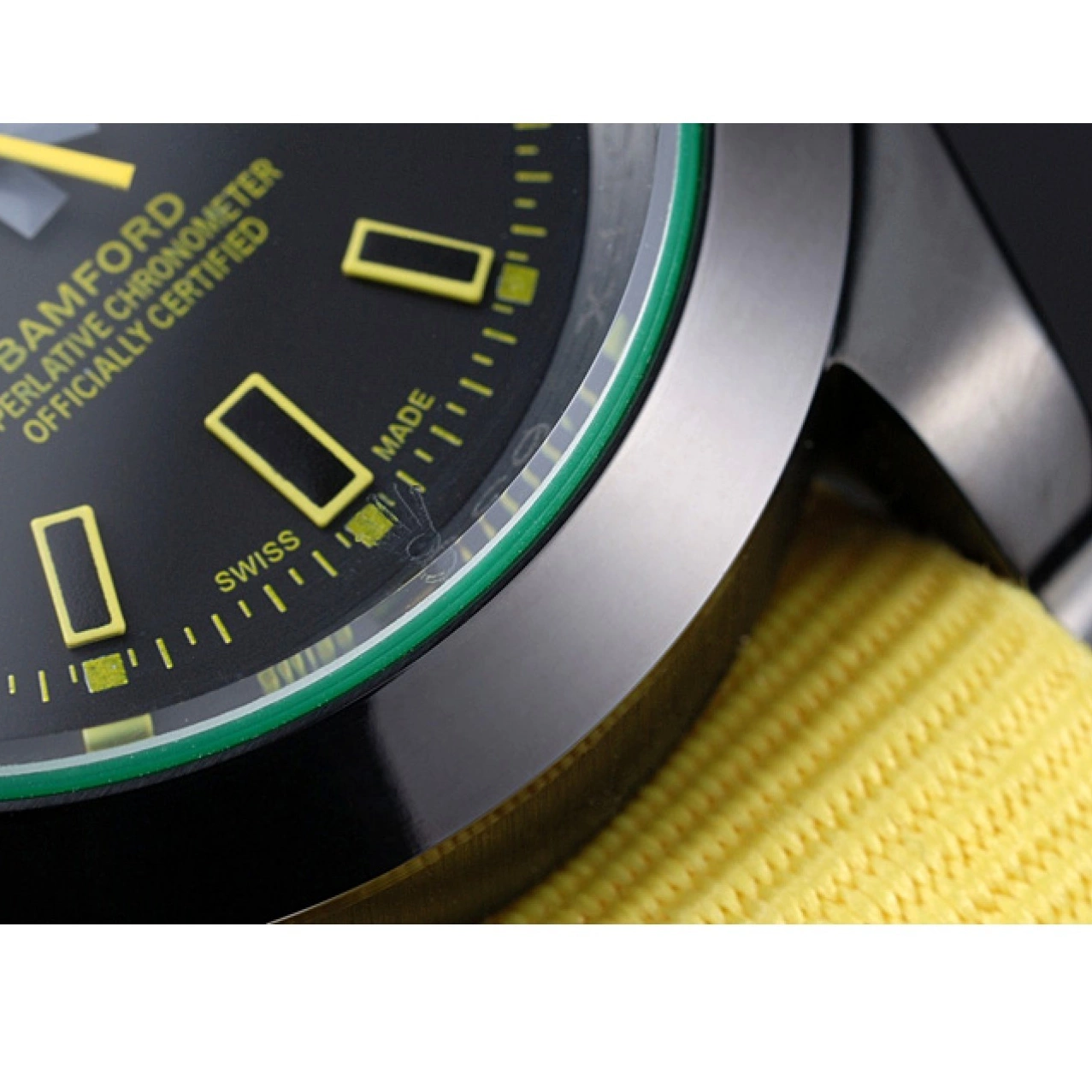 Rolex copies cheap 621999 Strap Nylon Rolex Bamford Yellow Milgauss 0530